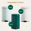 CASABEL Pattumiera da Cucina Rotonda 50L, Inox Anteprima dell’immagine prodotto 9