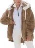 ASKSA Damen Fleecejacke Strickjacke Einfarbig Produktbild-Vorschau 1