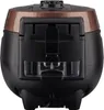 The back view of a black and bronze rice cooker. Voir les images du produit