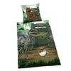 A bedding set with a Jurassic World Camp Cretaceous theme, featuring dinosaurs and a jungle scene. Produktbild-Vorschau