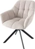 A single beige bouclé armchair with a black metal base, shown against a white background. Produktbild-Vorschau