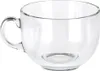 A clear glass mug on a white background. Voir les images du produit