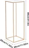 A tall, golden, geometric stand with a white top, shown against a white background. Dimensions are indicated by text overlays. Podgląd zdjęcia produktu