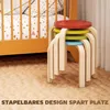 4 Stapelhocker mit Filzfu?polstern. Birken-Sperrholz. Produktbild-Vorschau 6