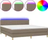 vidaXL Boxspringbett mit Matratze & LED Taupe 180x200 cm Produktbild-Vorschau 1