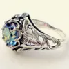 Kreativer Vintage-Ring in Regenbogenfarben mit Zirkon, Produktbild-Vorschau 2
