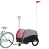 vidaXL Rimorchio per biciclette nero e rosso 45 kg di ferro Anteprima dell’immagine prodotto 3