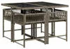 vidaXL 5-tlg. Garten-Essgruppe mit Kissen Grau Poly Rattan Produktbild-Vorschau 3