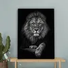 Wanddeko 60x80 cm - Tiere - Löwe - Schwarz - Weiß, Deko Produktbild-Vorschau 4