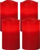 Four red LED candles arranged in a 2x2 grid on a white background. Produktbild-Vorschau