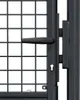 A close-up view of a gray metal garden gate with a black handle and a keyhole. Anteprima dell’immagine prodotto