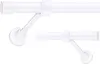 Two white curtain rods with mounting brackets are shown against a white background. Podgląd zdjęcia produktu