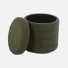 sweeek - Hocker mit Stauraum und Bouclé-Bezug - Khaki Produktbild-Vorschau 2