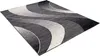 A modern rug with abstract wavy patterns in shades of gray, black, and white, presented on a white background. Náhľad obrázku produktu