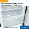 Interior view of a refrigerator or freezer compartment, showing a clear drawer and cooling elements. Produktbild-Vorschau