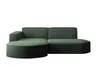 A dark green sectional sofa with rounded edges and a corduroy-like fabric texture, shown against a plain white background. Produktbild-Vorschau