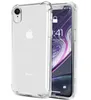 A clear protective phone case on a white background, showing the back and side of an iPhone. Produktbild-Vorschau