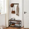 An entryway with a shoe rack, coat rack, and a window. Produktbild-Vorschau