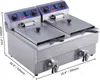A commercial double-tank deep fryer shown from a slightly elevated front-side angle. Produktbild-Vorschau
