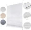 A collage of a white pleated blind, with smaller circular images showing different color options and close-ups of the blind's mechanism. Produktbild-Vorschau
