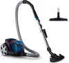 A Philips bagless vacuum cleaner with its accessories is displayed against a white background. Produktbild-Vorschau
