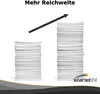 A graphic illustrating increased quantity or reach, represented by two stacks of paper and an upward-trending arrow. Produktbild-Vorschau