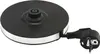 The bottom of a black electric kettle base with a silver trim and a black power cord with a European plug. Produktbild-Vorschau