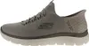 A side view of a gray Skechers slip-on shoe. Podgląd zdjęcia produktu