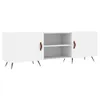 A white TV stand with brown handles and black legs, shown against a white background. Produktbild-Vorschau