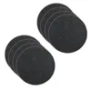 Two stacks of round, dark gray felt seat cushions on a white background. Produktbild-Vorschau