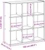 vidaXL Bücherregal Betongrau 102x32x102 cm Holzwerkstoff Produktbild-Vorschau 7