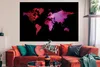 MuchoWow® Poster Weltkarte - Aquarell - Rosa 180x120 cm - Produktbild-Vorschau 2