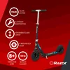 A Razor A5 Air Kick Scooter is shown with feature callouts on a red background. Produktbild-Vorschau