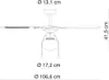 A diagram of a ceiling fan with dimensions indicated by text and lines. Náhľad obrázku produktu