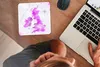 MuchoWow® Mauspad Mousepad Weltkarte - England - Rosa 20x20 Produktbild-Vorschau 3