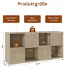 Modulárna knižnica v dizajne imitujúcom drevo s rýhovanými Náhľad obrázku produktu 3
