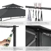 tectake® Grillpavillon wetterfest UV-Schutz Stahl anthrazit Produktbild-Vorschau 4