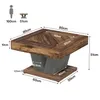 A diagram showing the dimensions of a coffee table, with a silhouette of a person for scale. Anteprima dell’immagine prodotto