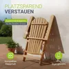 Juskys® 2er Set Liegestuhl Korfu Natur Akazienholz klappbar Produktbild-Vorschau 3