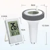 A digital thermometer and a floating thermometer with dimensions indicated. Produktbild-Vorschau