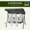 Outsunny Hollywoodschaukel mit Sitzpolster, 3-Sitzer Produktbild-Vorschau 6