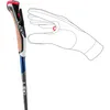 A ski pole and a diagram of a hand interacting with a glove. Produktbild-Vorschau