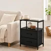 Relaxdays, set di 2 comodini, con 2 cassetti e ripiani, Anteprima dell’immagine prodotto 2