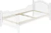 A transparent outline of a bed frame with a wooden slatted base in the center. Produktbild-Vorschau