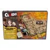 The back of a Harry Potter Cluedo board game box, showing the game board, game pieces, and descriptive text. Produktbild-Vorschau