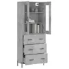 vidaXL Highboard Betongrau 69,5x34x180 cm Holzwerkstoff Produktbild-Vorschau 3