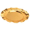 Runde Gold Serviertablett 20cm Fächerförmig Wellenform Produktbild-Vorschau 5