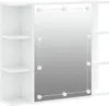 vidaXL Spiegelschrank mit LED Hochglanz-Weiß 70x16,5x60 cm Produktbild-Vorschau 2