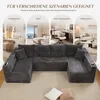 Cord-Sofa U-Form Wohnlandschaft mit Federkern U-förmiges Produktbild-Vorschau 8
