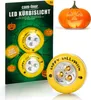 com-four® 2x LED-Licht für Halloween - gelbes Produktbild-Vorschau 1